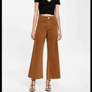 Zara Marine Straight Wide Leg Pants - Tobacco